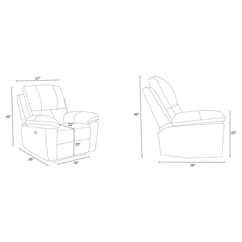 Power Recliner Chair MR2775A Brown - view 5
