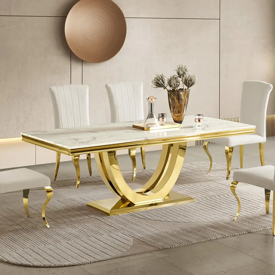 Mesa de comedor moderna de mármol · 493