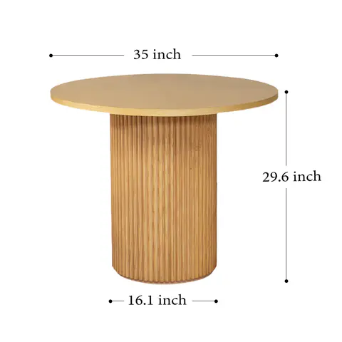 47″Round Dining Table Natural Wood Finished - view 2