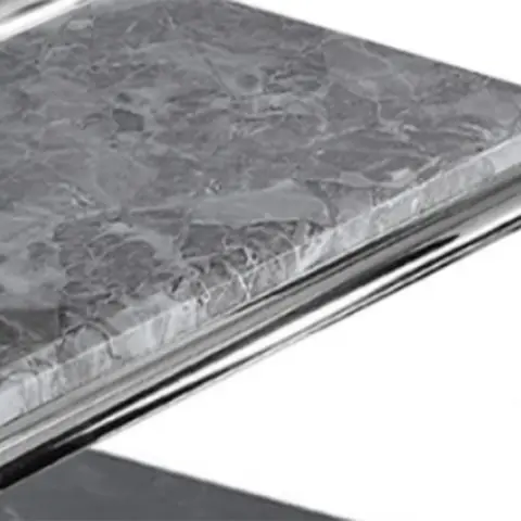 Rectangular Chrome Dining Marble Table PX07 - view 5
