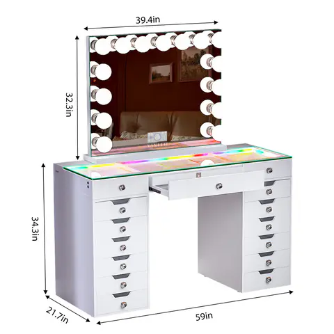 VANITII Lisa Vanity Set, view 5 de 5