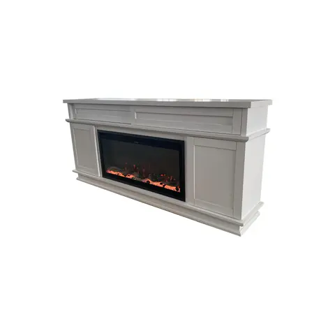 Fully Assembled 70" White Ash Veneer Fireplace - view 3