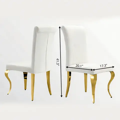 White Fabric Modern High Backrest Dining Chair - view 5