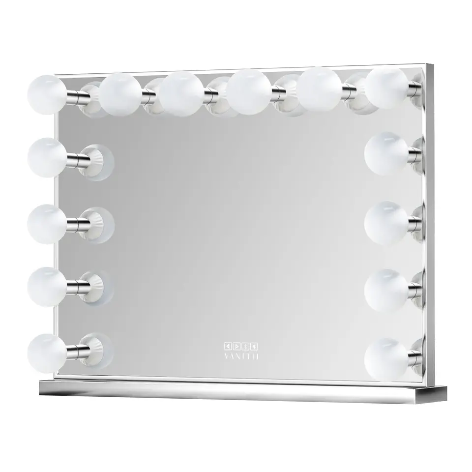VANITII Chanel Silver Hollywood Vanity Mirror - 14 Dimmable LED Bulbs