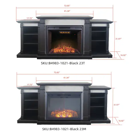 Okoume Veneer Fireplace TV Stand - view 3