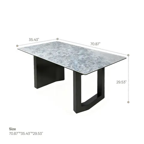 Rock plate dining table (Blue crystal), view 5 de 5