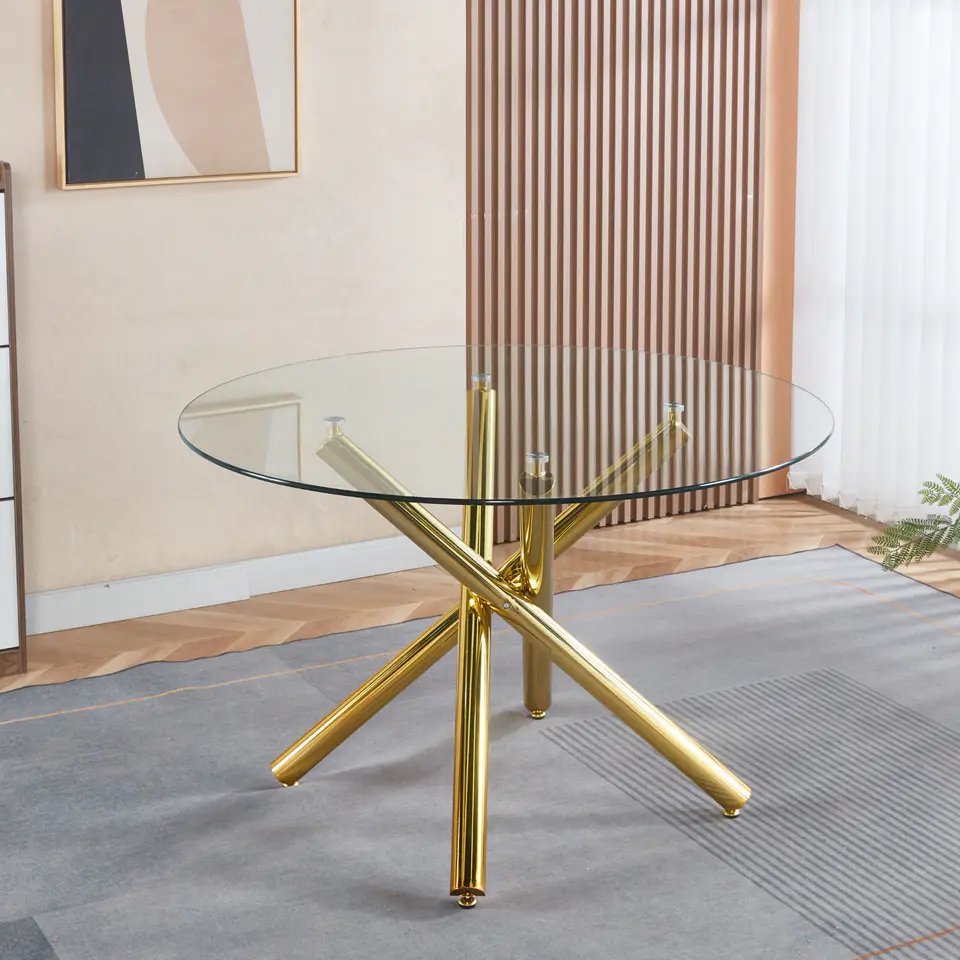 Mesa de comedor redonda de vidrio · 155