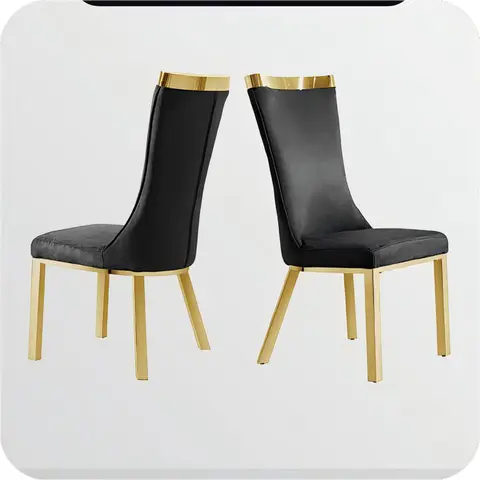 201 Gold Stainless Steel Modern High Back - view 2