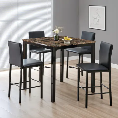 5 Piece Counter Height Metal Dining Set - view 1